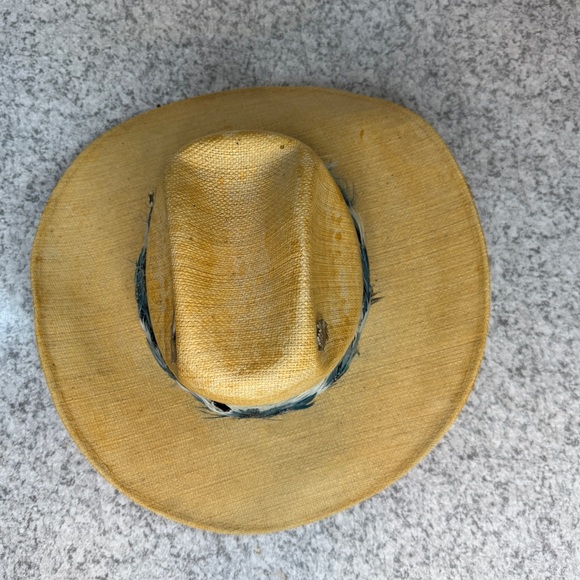 Tomy Sombreros Elegante | Vintage Western Cowboy Hat w/Blue Feather Band, OS
